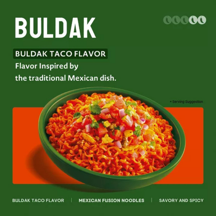 Samyang Buldak Taco Flavor Spicy Ramen