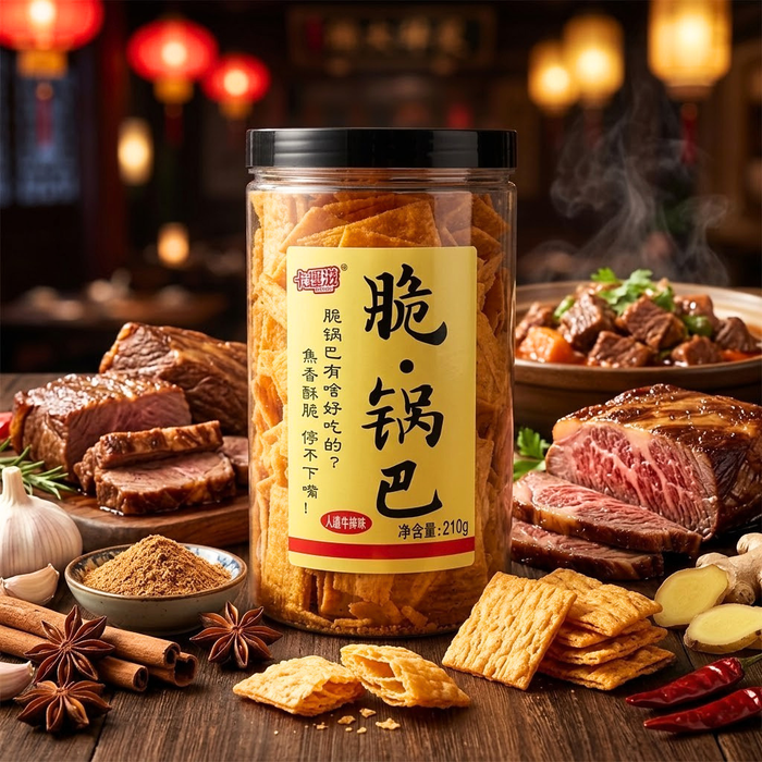 Kaquci Corn Crust Chip with Charcoal Beef Flavor, 210g