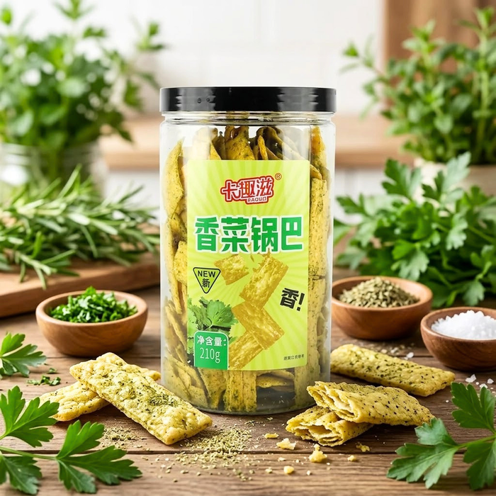 Kaquci Corn Crust Chip with Charcoal Parsley Flavor, 210g
