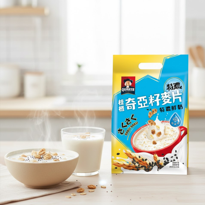 Quaker Chia Seed Cereal Oatmeal, Extra Rich Milk Flavor, 280g