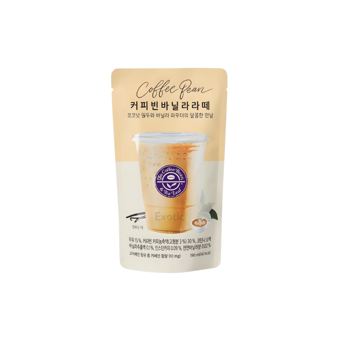 Coffee Bean Korean Pouch Drinks Coffee Flavors - 190ml