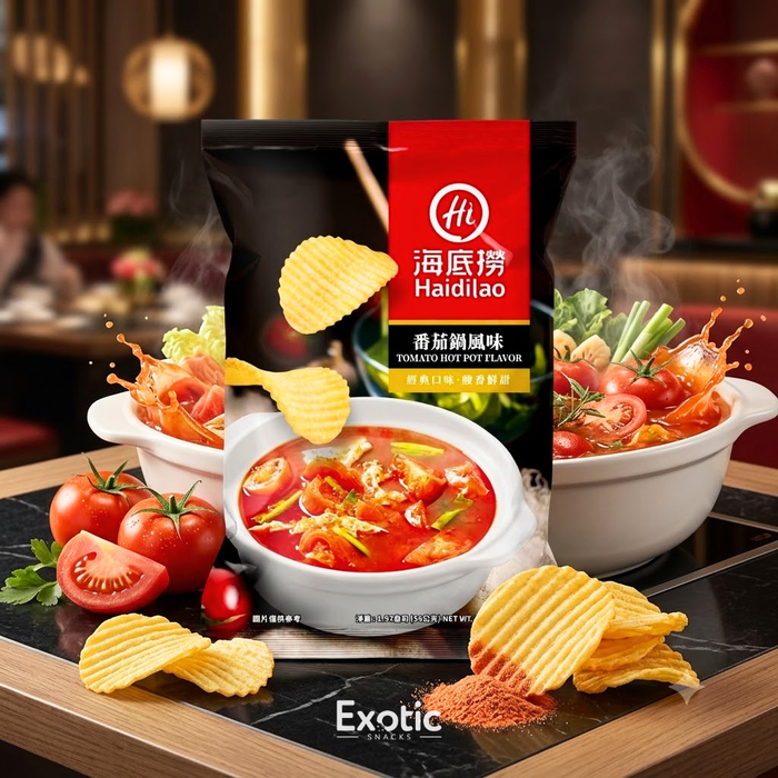 HaiDiLao Tomato Hot Pot Flavor Potato Chips, 60g