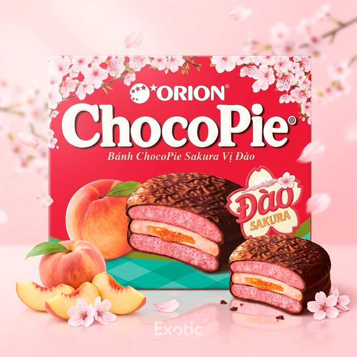Orion Soft Choco Pie Sakura Peach Flavor Limited Edition, 360g