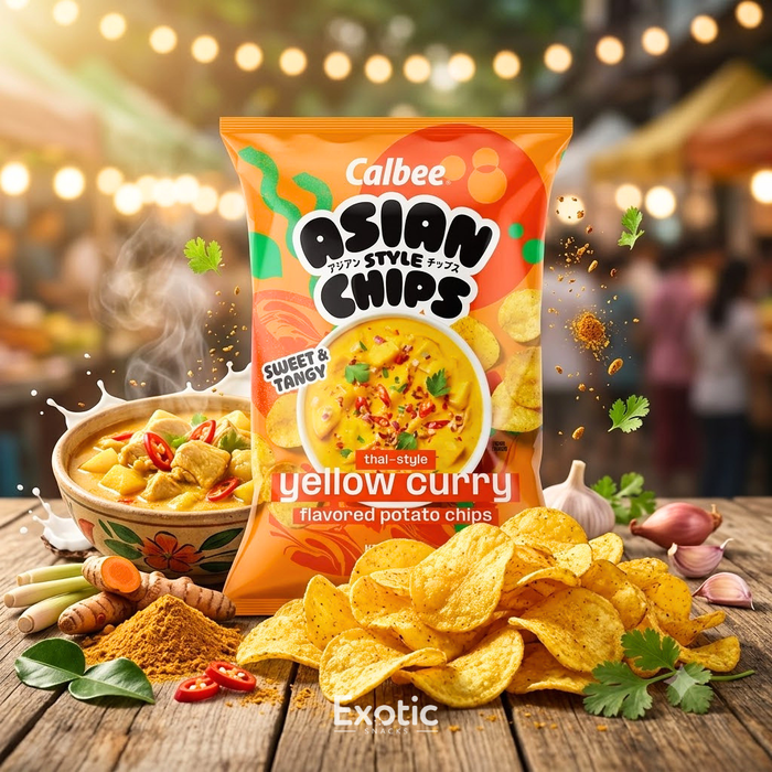 Calbee Asian Style Chips Thai Yellow Curry Flavor, 170g
