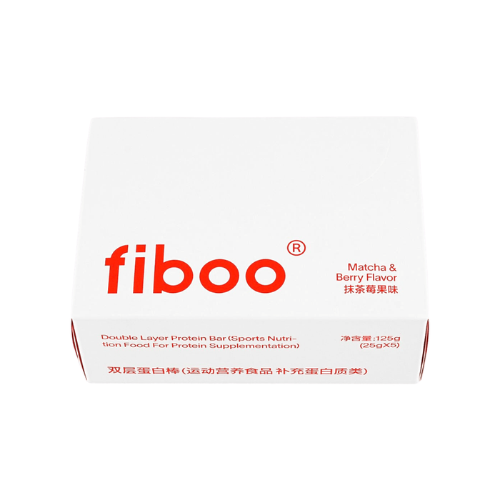 Fiboo Double Layer Protein Bar, Matcha Strawberry, 5pc*25g