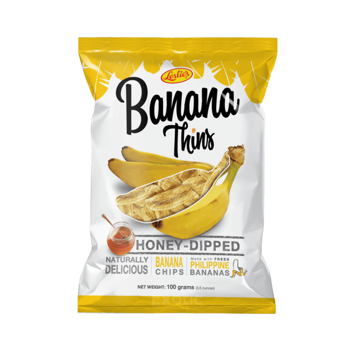 Leslie's Honey Dipped Banana Thins, 100g