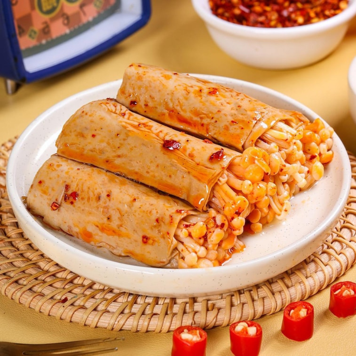 Chuan's Delicious Food Enoki Mushroom Tofu Roll, 118g