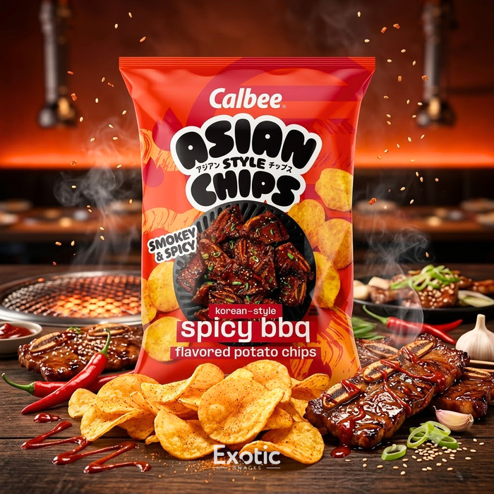 Calbee Asian Style Chips Spicy Korean BBQ Flavor, 170g
