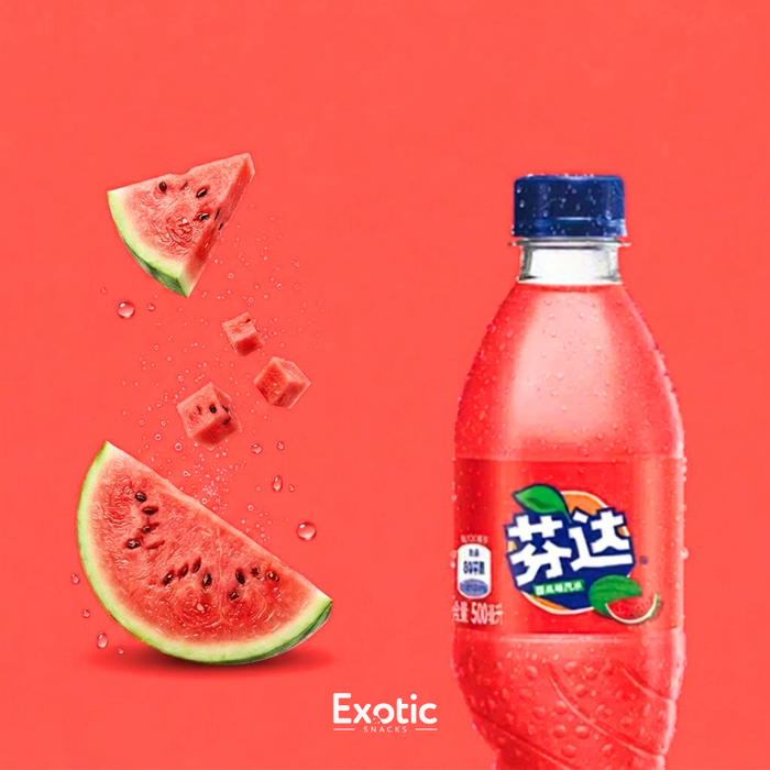 Fanta Watermelon Flavored Soda, 500ml - China