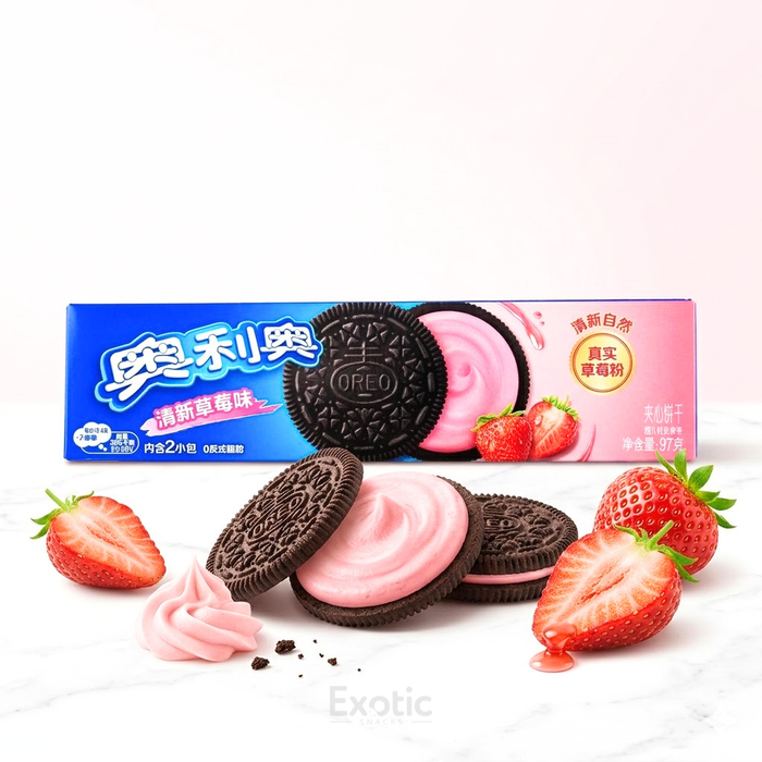 Oreo Cookies Strawberry Cream Flavor, 97g - China
