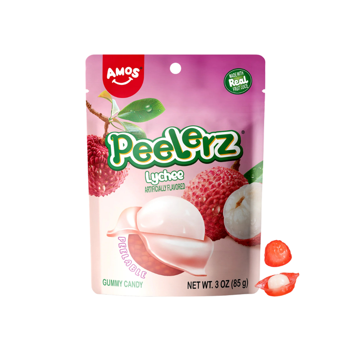 Amos Peelerz Peelable Lychee Flavor Gummy, 3oz
