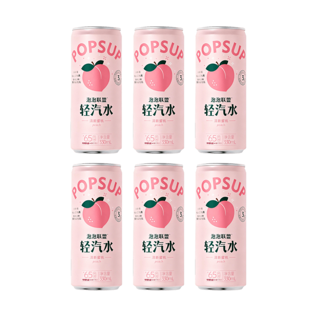 PopSup Prebiotic Light Soda Peach Flavor, 330ml — Exotic Snacks