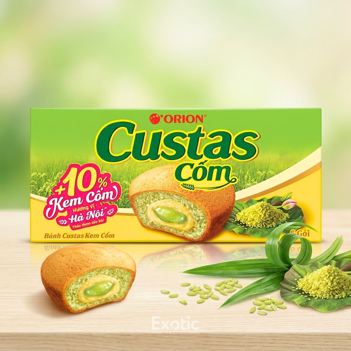 Orion Soft Custas Green Rice Pandan Cream Flavor, 141g