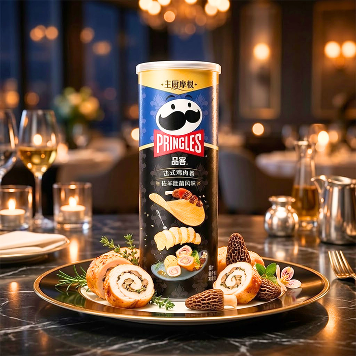 Pringles French Chicken Twisters Chips Saveur Morilles Premium, 80g
