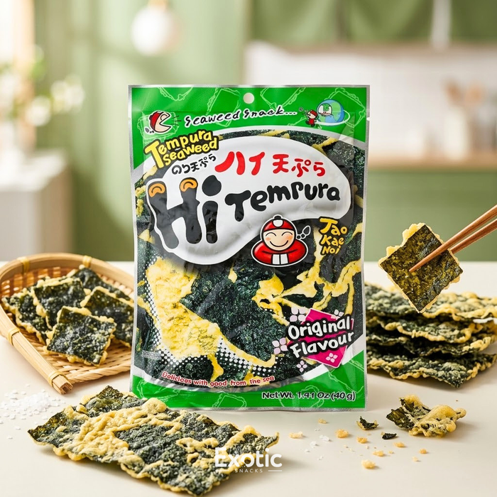 Tao Kae Noi Super Crispy Grilled Tempura Seaweed, Original Flavor 40g