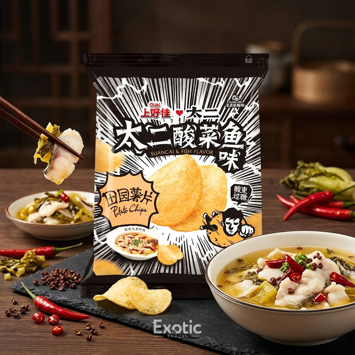 Oishi Sour Fish Flavored Potato Chips, 70g