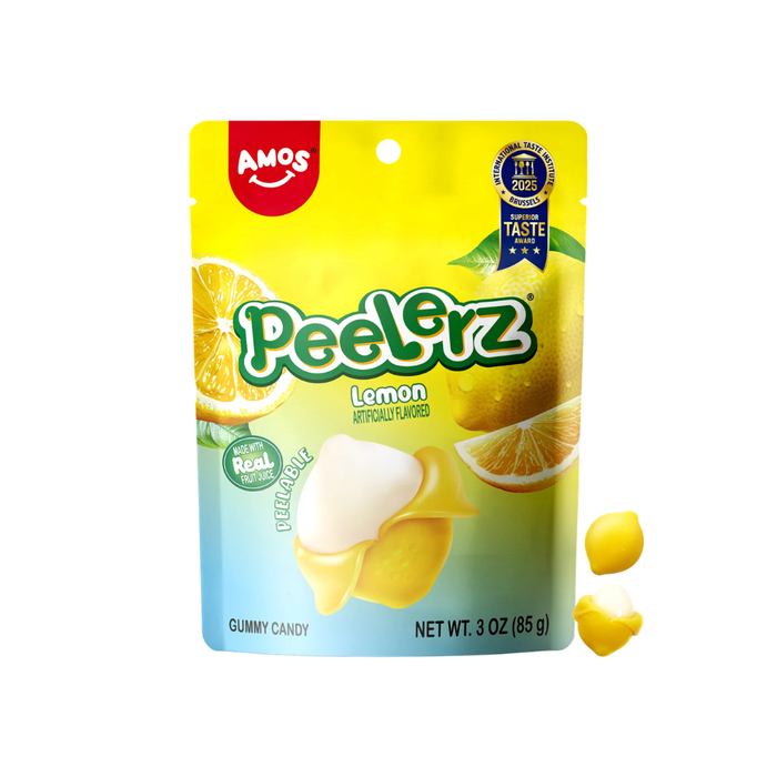 Amos Peelerz Peelable Lemon Flavor Gummy, 3oz