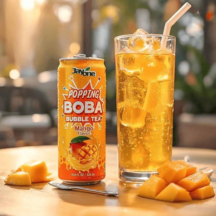Jayone Popping Boba Bubble Tea Mango Flavor, 320ml
