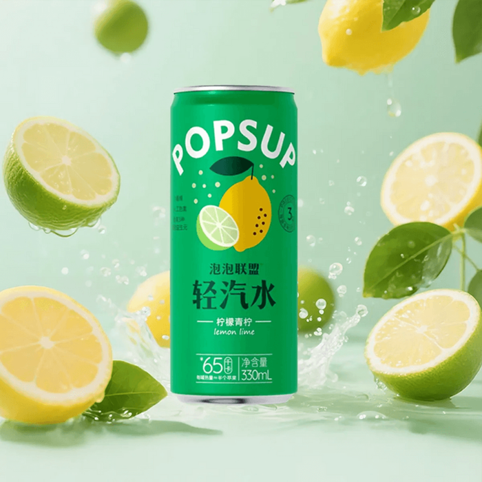 PopSup Prebiotic Light Soda Lemon & Lime Flavor, 330ml