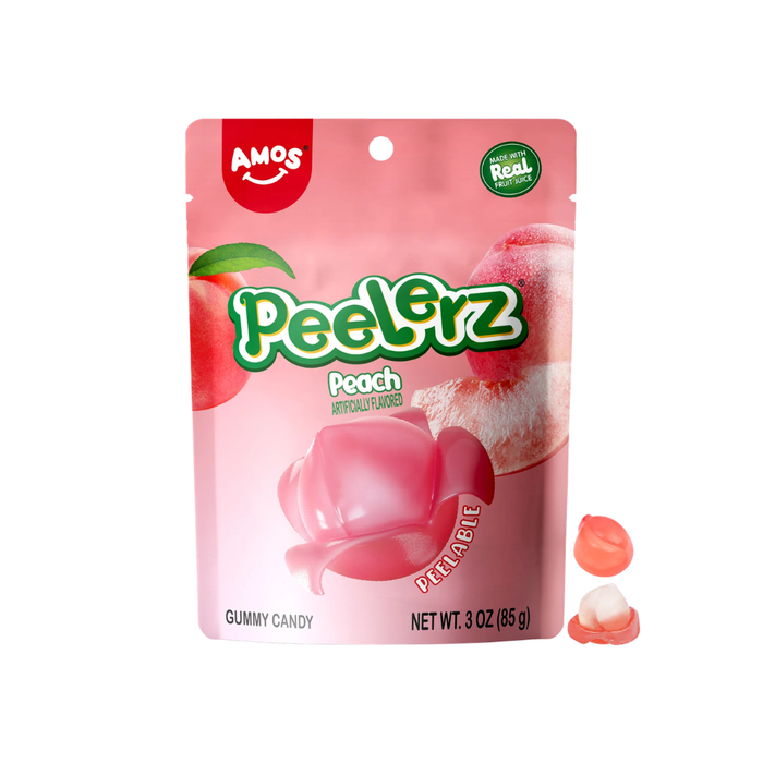 Amos Peelerz Peelable Peach Flavor Gummy, 3oz