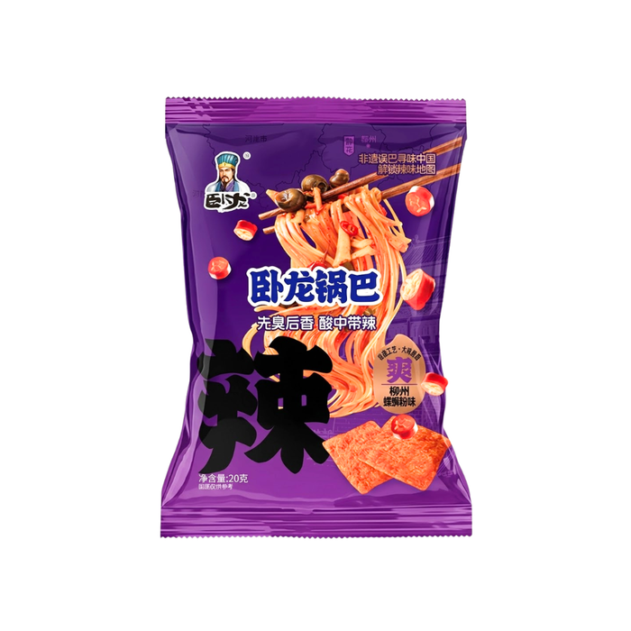 Wolong Luosifen Spicy Rich Snail Noodle Flavor Crisp Rice Cracker, 108g