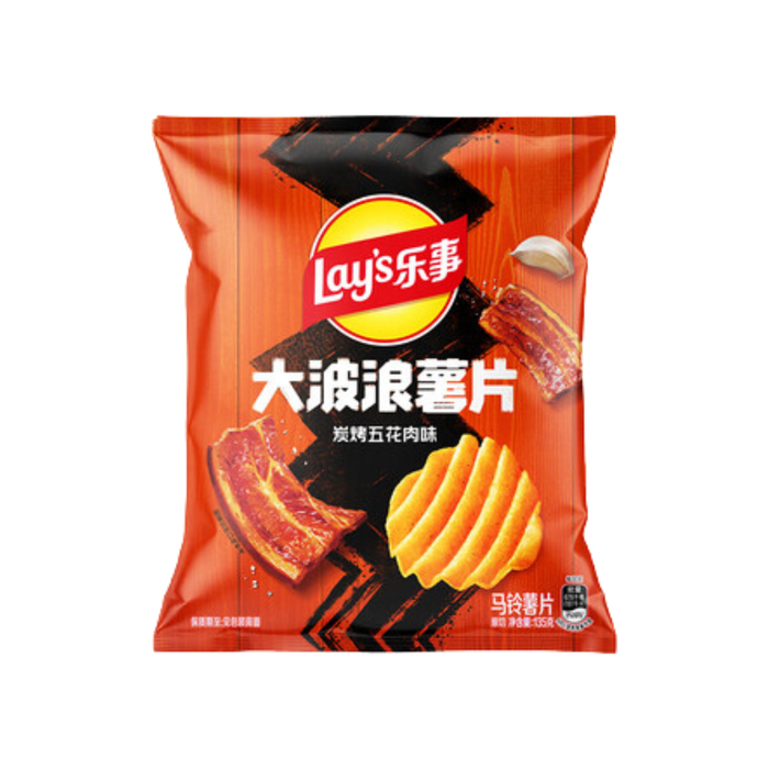 Lay's Wavy Grilled Pork Belly Potato Flavor Chips, 70g