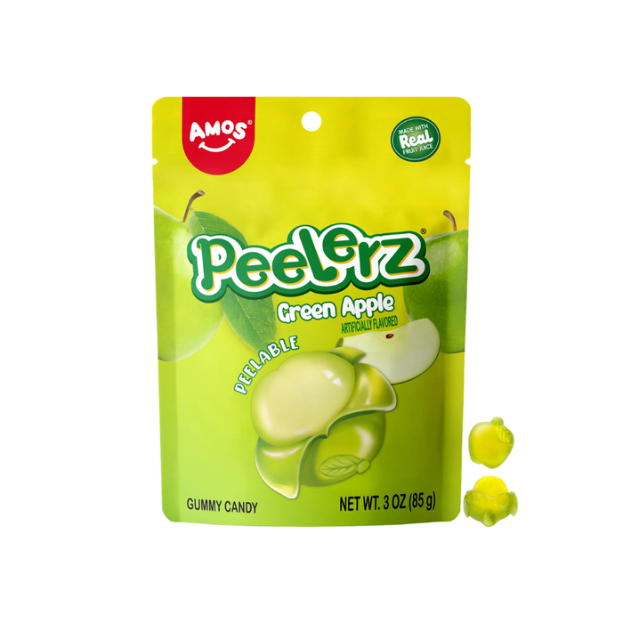 Amos Peelerz Peelable Green Apple Flavor Gummy, 3oz