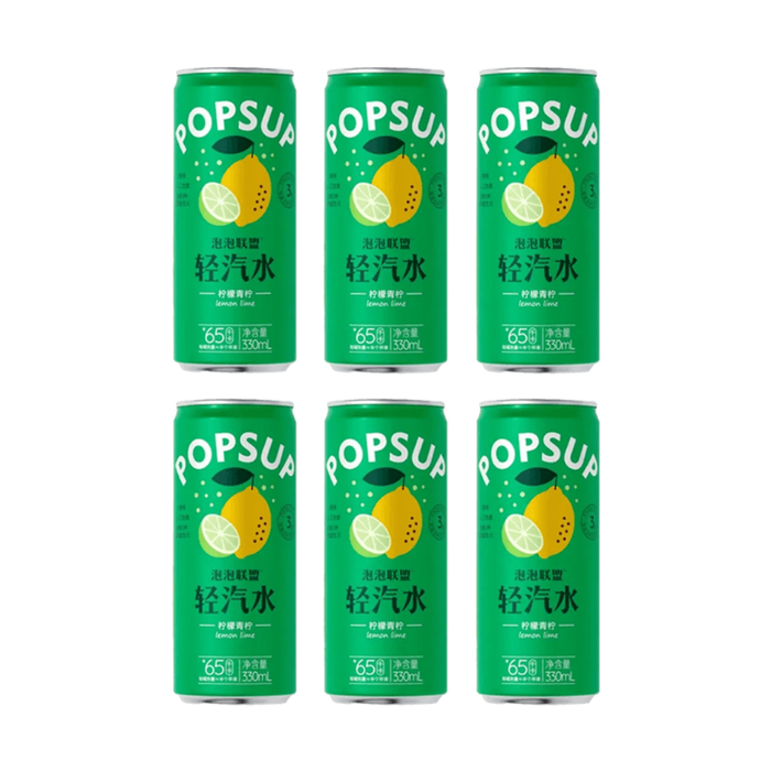 PopSup Prebiotic Light Soda Lemon & Lime Flavor, 330ml