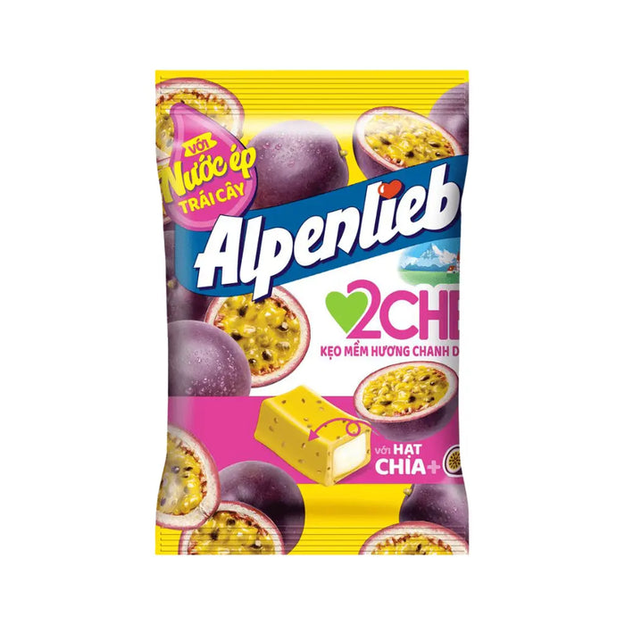 Alpenliebe Passionfruit Soft Candy with Chia Seeds, 84g Alpenliebe