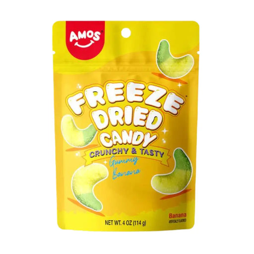 Amos Freeze Dried Candy Gummy Banana, 114g Amos Sweets