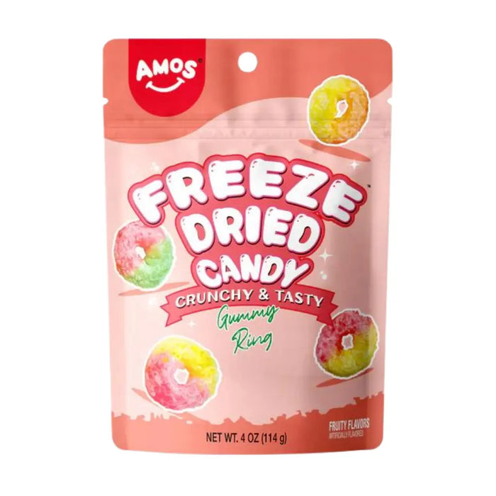 Amos Freeze Dried Candy Gummy Rings, 114g Amos Sweets