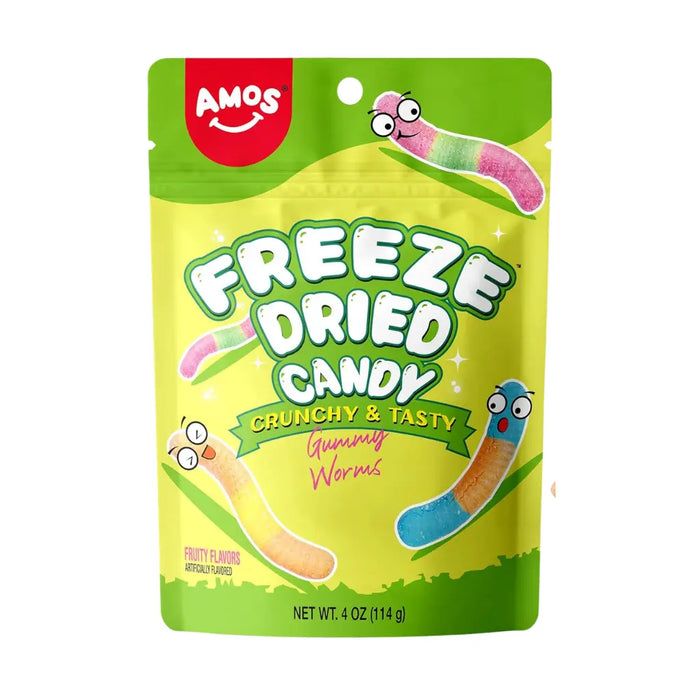 Amos Freeze Dried Candy Gummy Worm, 114g Amos Sweets