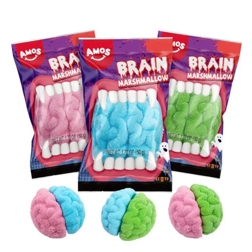 Amos Gummy Brains Marshmallow Halloween Edition, 3-Pack Amos Sweets