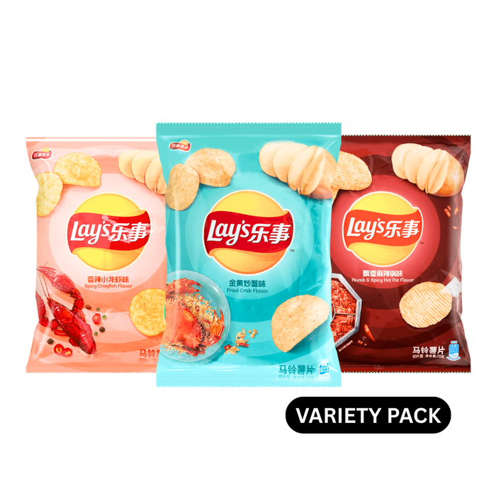 Lay's Seafood Spicy Potato Chips Variety Pack, 3 x 70g