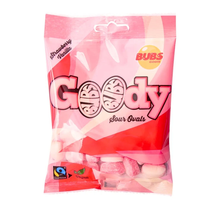 Bubs Strawberry Vanilla Ovals Swedish Candy, 90g Bubs Godis