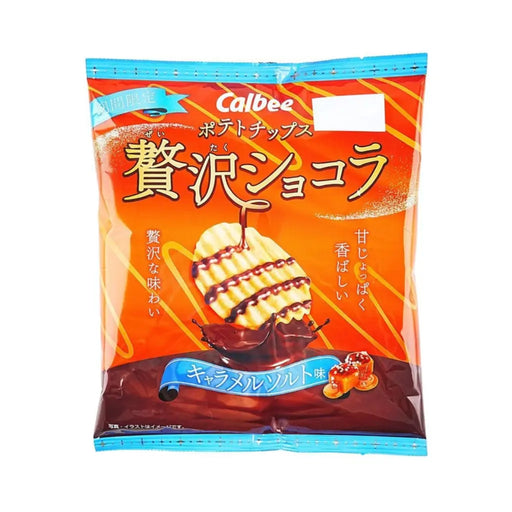 Calbee Chocolate Seasalt Caramel Dizzle Flavor Potato Chips, 48g Calbee