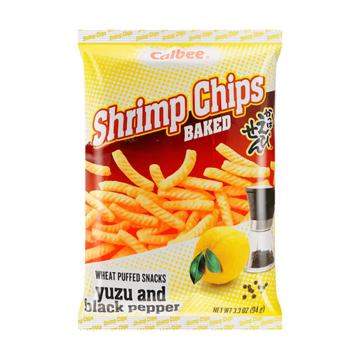 Calbee Crispy Shrimp Chips Yuzu & Black Pepper Flavor, 93g Calbee