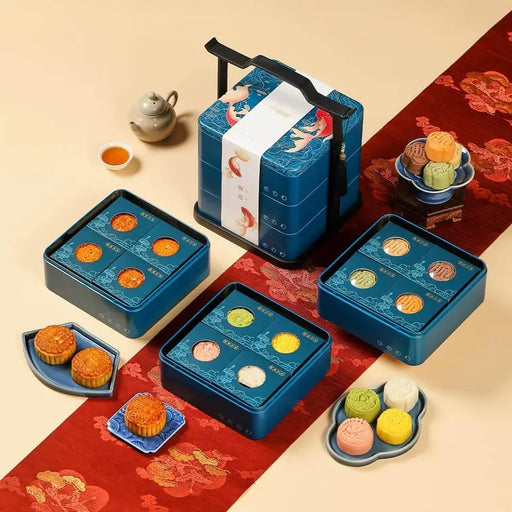 Carp Encounter Three-Layer Mooncake Gift Box, 12pcs 23 oz Exotic Snacks Company