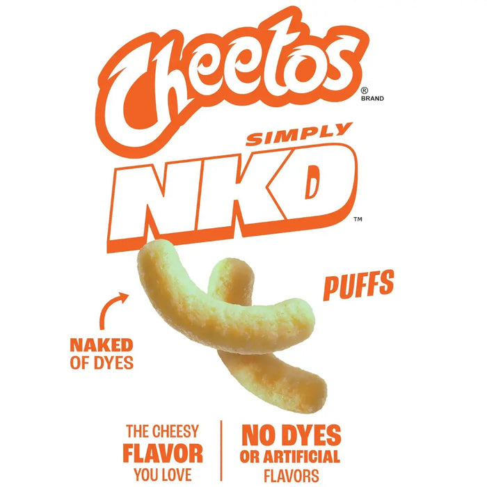 Cheetos Simply NKD, No Dyes No Artificial Cheese Flavor Puffs, 227g Cheetos