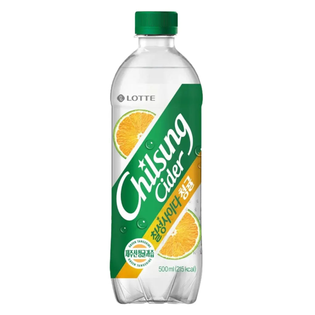 Chilsung Cider (Sprite of Korea) Tangerine Flavored Soda 500ml
