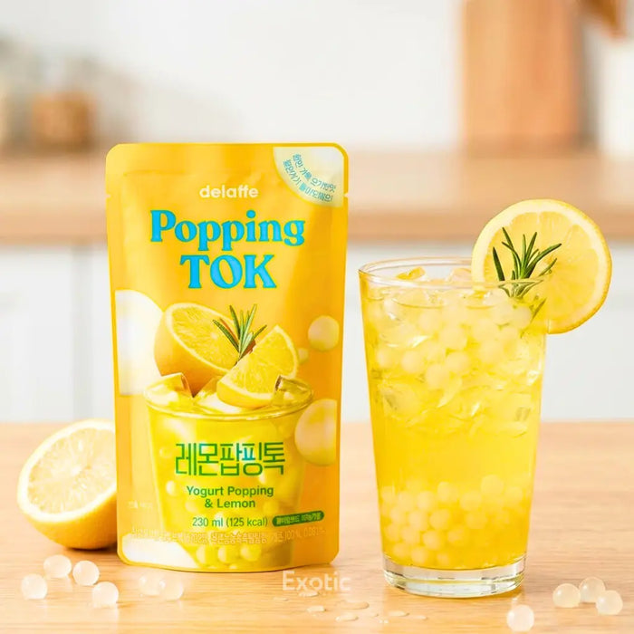 Delaffe Korean Pouch Drinks Popping Boba Fruit Flavors - 230ml Delaffe