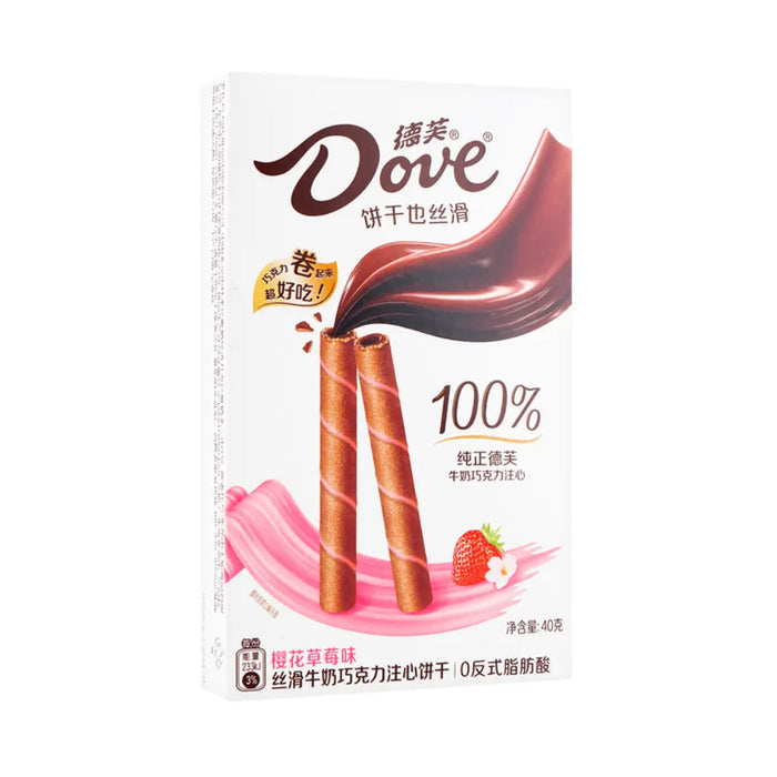 Dove Milk Chocolate Filled Wafer Rolls 40g Dove Chocolate