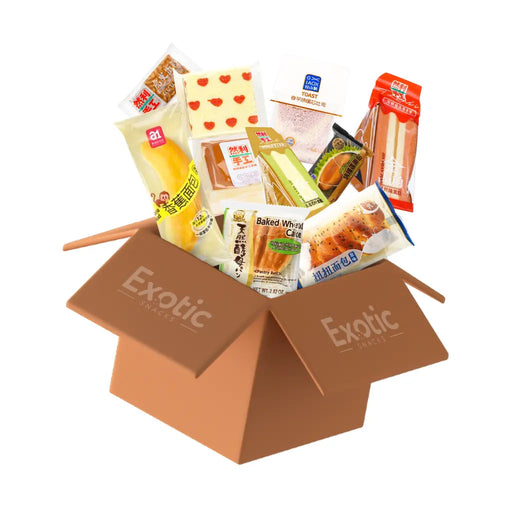 Exotic Snacks Asian Cake & Bread Box, 10 Full Size Items Exotic Snacks