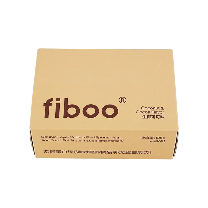 Fiboo Double Layer Protein Bar, Coconut & Cocoa, 5pc*25g Fiboo