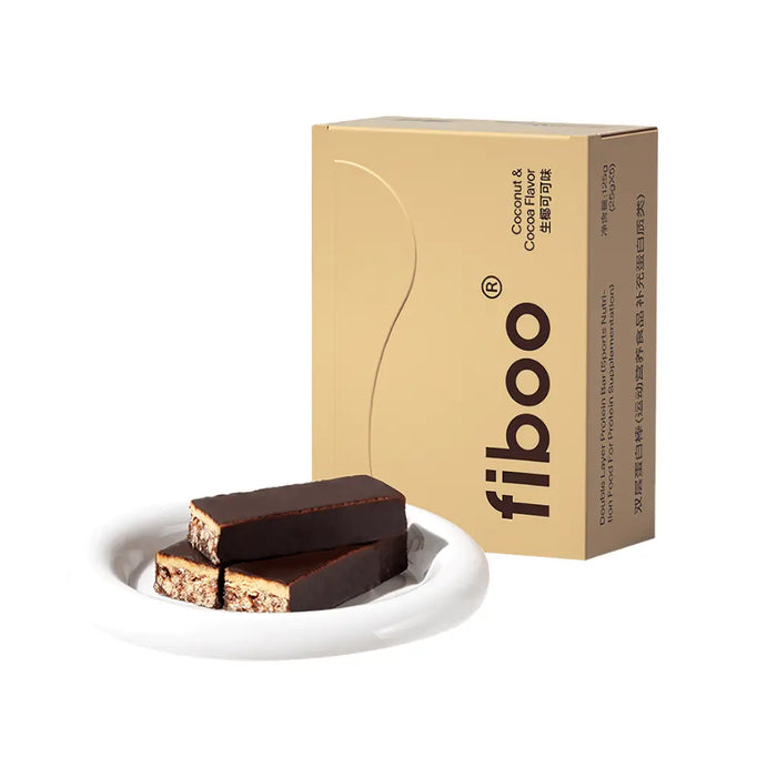 Fiboo Double Layer Protein Bar, Coconut & Cocoa, 5pc*25g Fiboo
