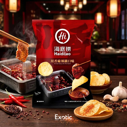 HaiDiLao Sichuan Spicy Hot Pot Flavor Potato Chips, 60g HaiDiLao