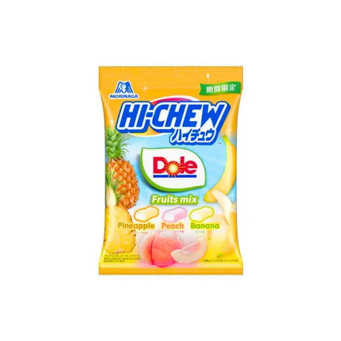 Hi-Chew Dole Fruits Mix Pineapple, Peach, Banana Soft Candy, 68g Morinaga