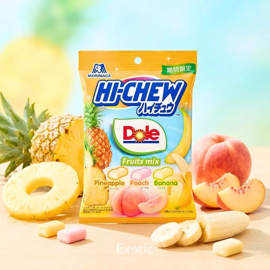 Hi-Chew Dole Fruits Mix Pineapple, Peach, Banana Soft Candy, 68g