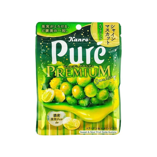 Kanro Pure Premium Shine Muscat Sparkling Gummy Candy, 54g Kanro