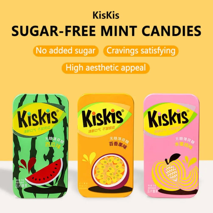 KisKis Sugar-Free Mint Candies Fresh Breath, 21g